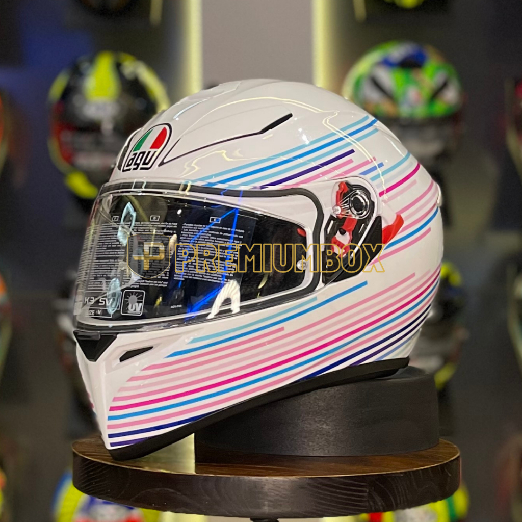 HELM AGV K3 SV MULTI MPLK SAKURA - PEARL WHITE PURPLE / HELM FULL FACE