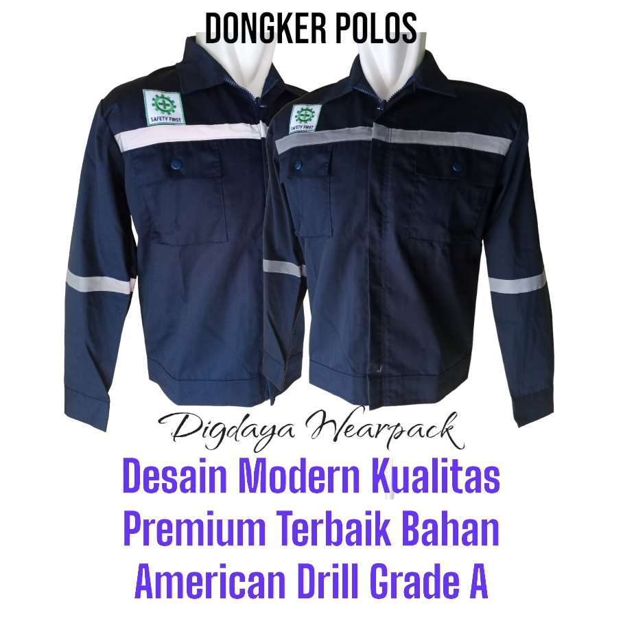 Baju Wearpack Pria Safety K3 Seragam Kerja Proyek Tambang Lapangan Bengkel Las Atasan Lengan Panjang