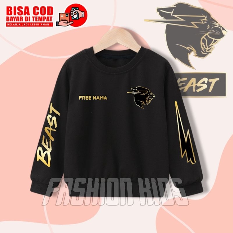 Sweater Anak Mr Beast Gold / Crewneck Anak Mr Beast Gold