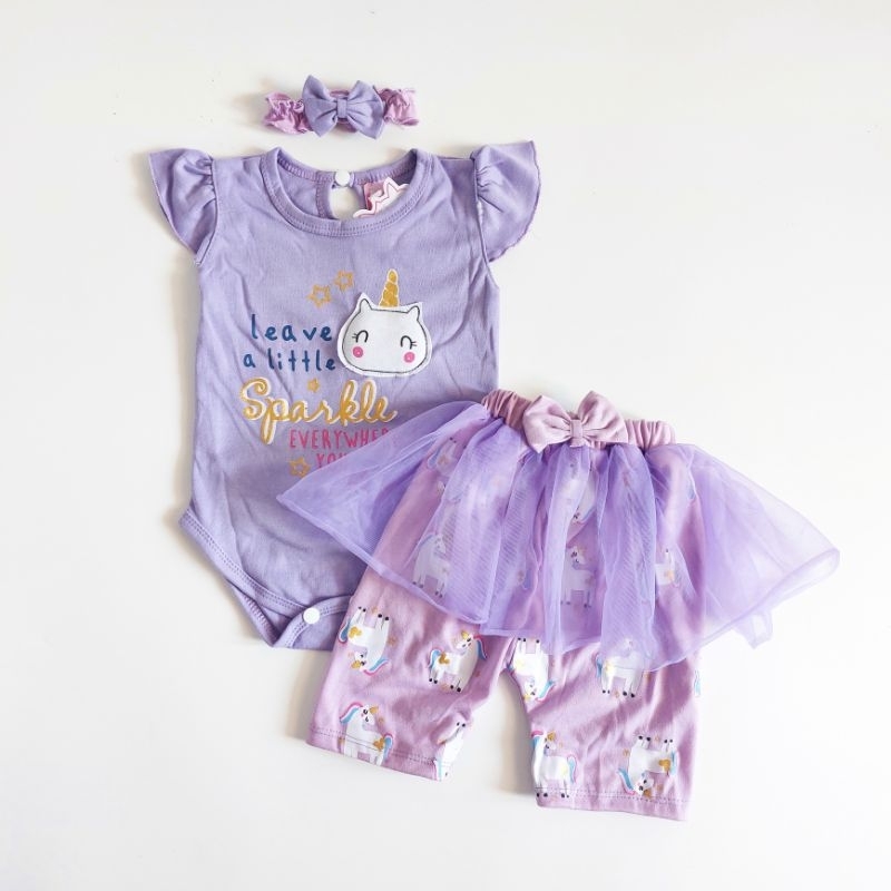 Baju Bayi Perempuan 0-6 Bulan Sparkle Set