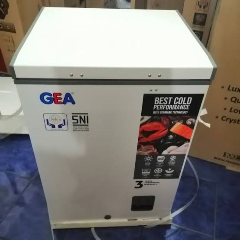 FREEZER GEA AB 108 R CHEST FREEZER BOX 100L LEMARI PEMBEKU MAKANAN 100 LITER BY GEA FRIZER