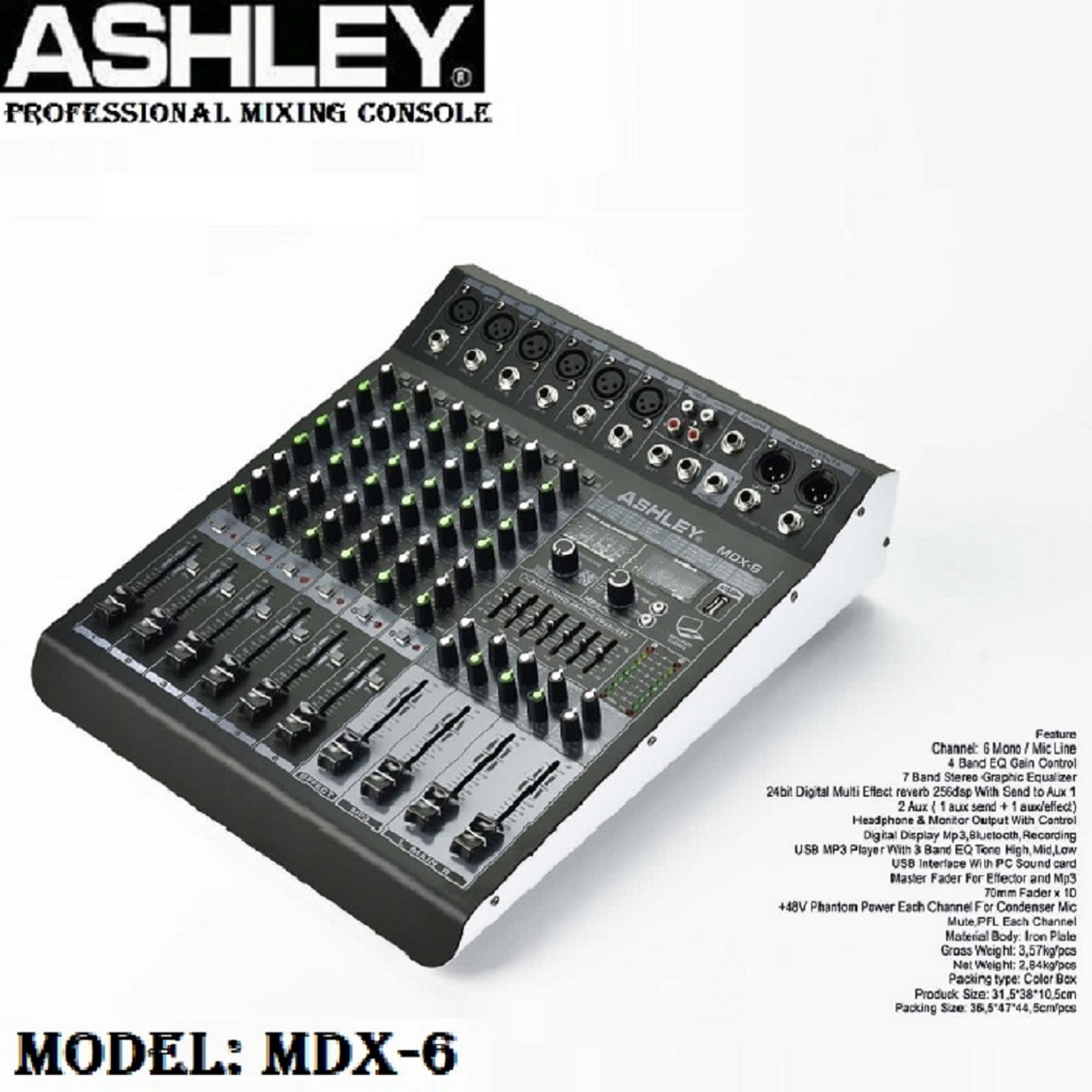 MIXER ASHLEY MDX6 6 CHANNEL MDX 6 / MDX-6 ORIGINAL