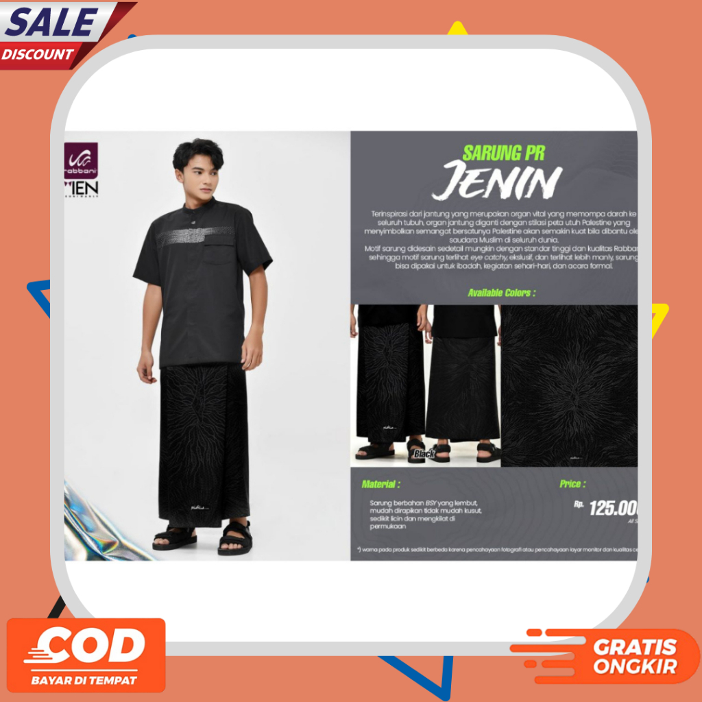 Rabbani Sarung PR Jenin Black