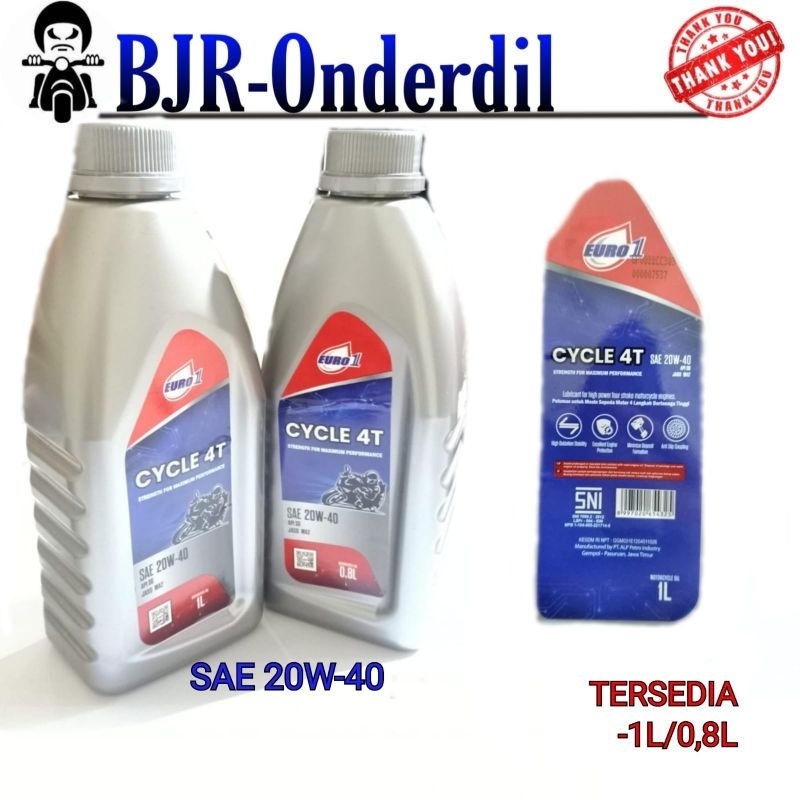 OIL OLI MESIM 4T EURO-1 1LITER/0,8L 20W-40 API SG JASO MA2 HIGH PERFORMANCE