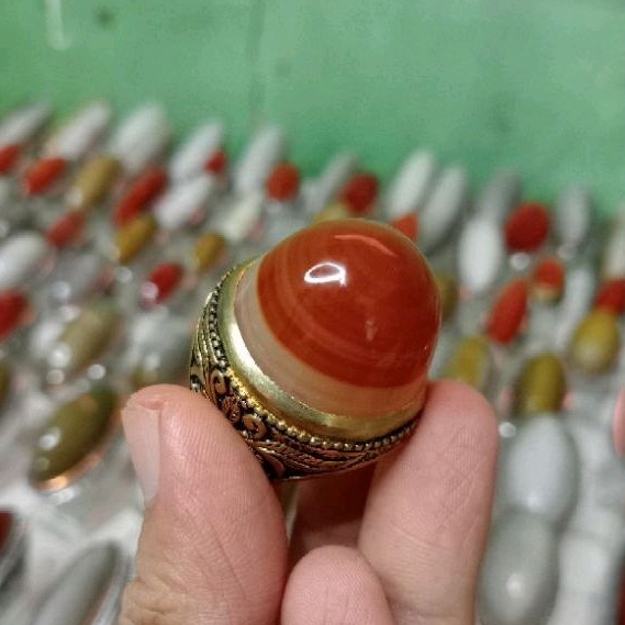 batu cincin akik motif Sulaiman mata dewa jumbo