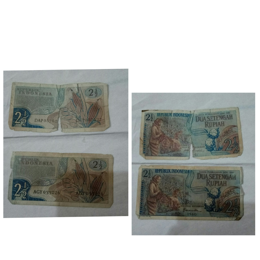 Uang Kuno 2 1/2 Rupiah Tahun 1960