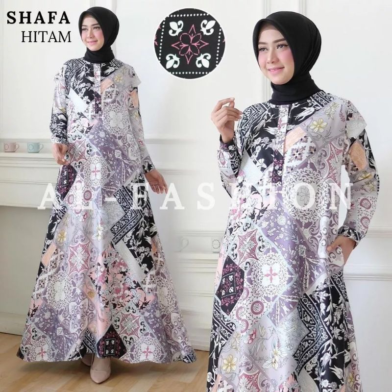 Dress Shafa-gamis fashion wanita muslimah modern terbaru terlaris termurah