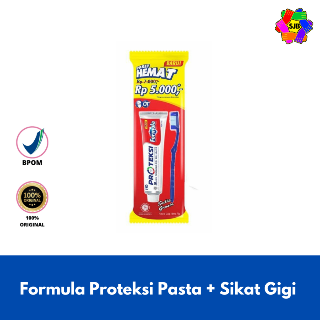 Paket pasta Gigi Proteksi 75Gr Formula Odol + Sikat Gigi