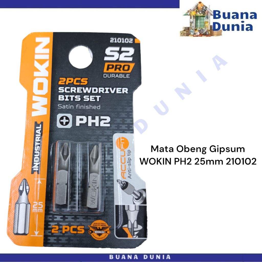 Mata Obeng Gipsum WOKIN (+) Industrial PH2 25mm 210102 | Mata Gpysum