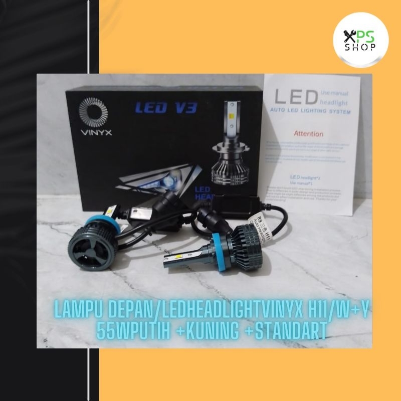 Lampu Depan/LED Headlight Vynix H11/W+Y 55W Putih+Kuning+Standart