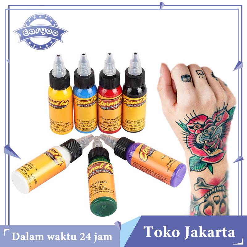 16 Warna 30ml Tinta Tato Permanen Tato Tinta Set Pigmen Tinta Tato Tintas