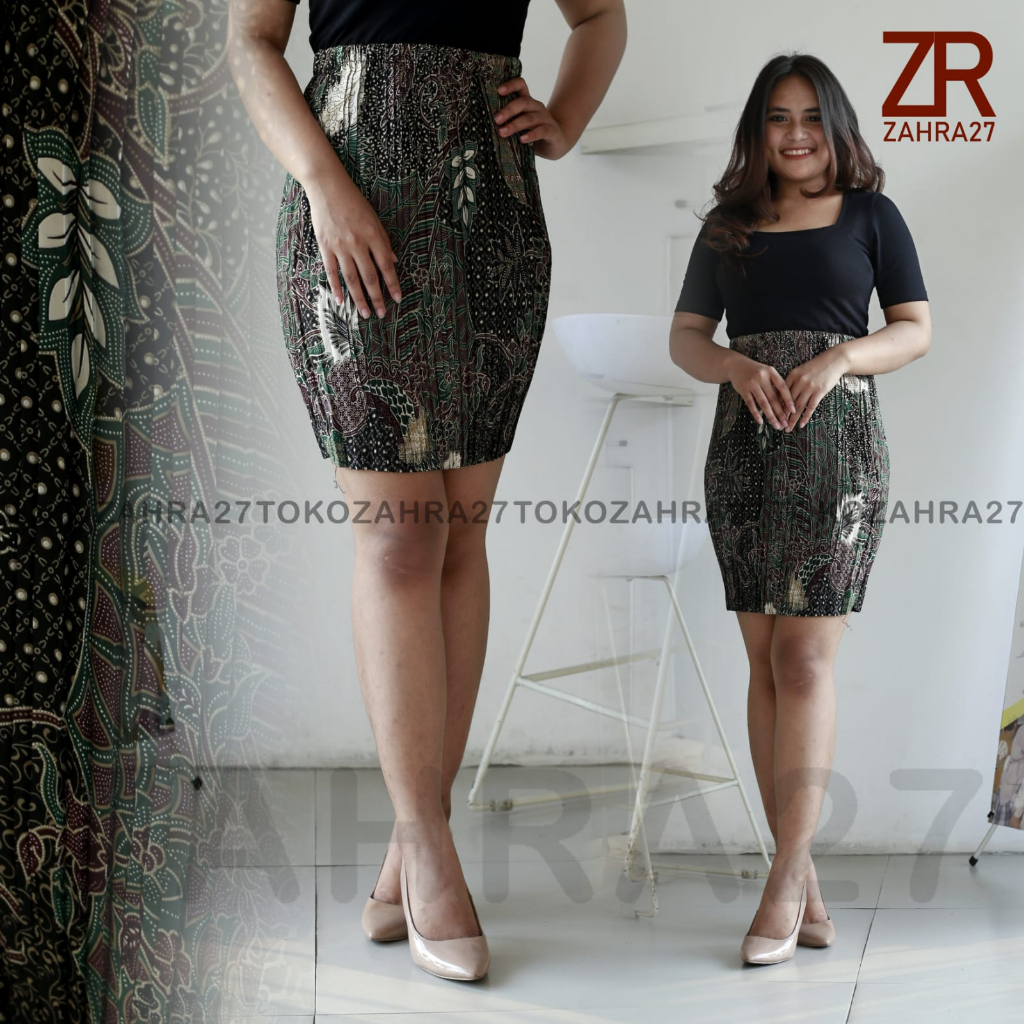 Rok Plisket Pendek Batik MOTIF CAMPURAN