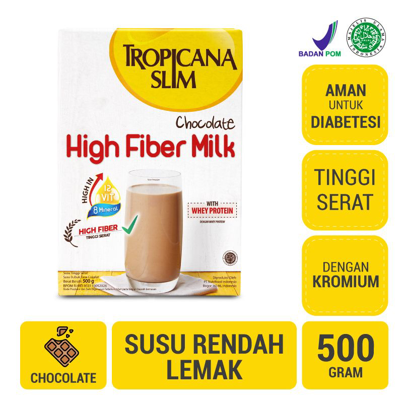 

Tropicana slim whey protein milk chocolate high fiber high calcium 500 gram