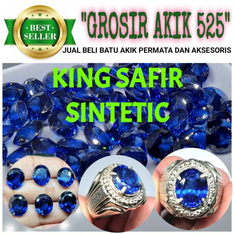 cincin king safir / batu akik permata king safir sintetic tidak asli