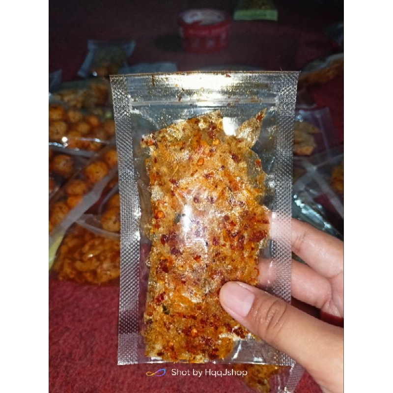 

kripik kaca extra pedas kemasan pouch