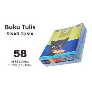 

Buku tulis sidu isi 58 lembar / Buku tulis Tiara ( harga 10 buku )