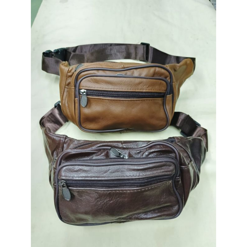 Waistbag Kulit Asli Pria Wanita Tas Pinggang Kulit Asli Import