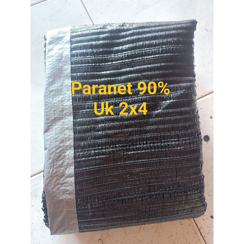 Paranet 90% ukuran 2x4 siap pakai dengan list terpal dan mata ayam