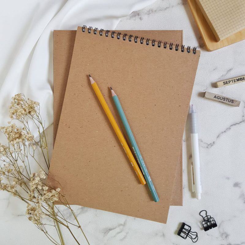 

Watercolor Sketch Book Ring Spiral 250GSM A6 A5 B5 ( Cover coklat )