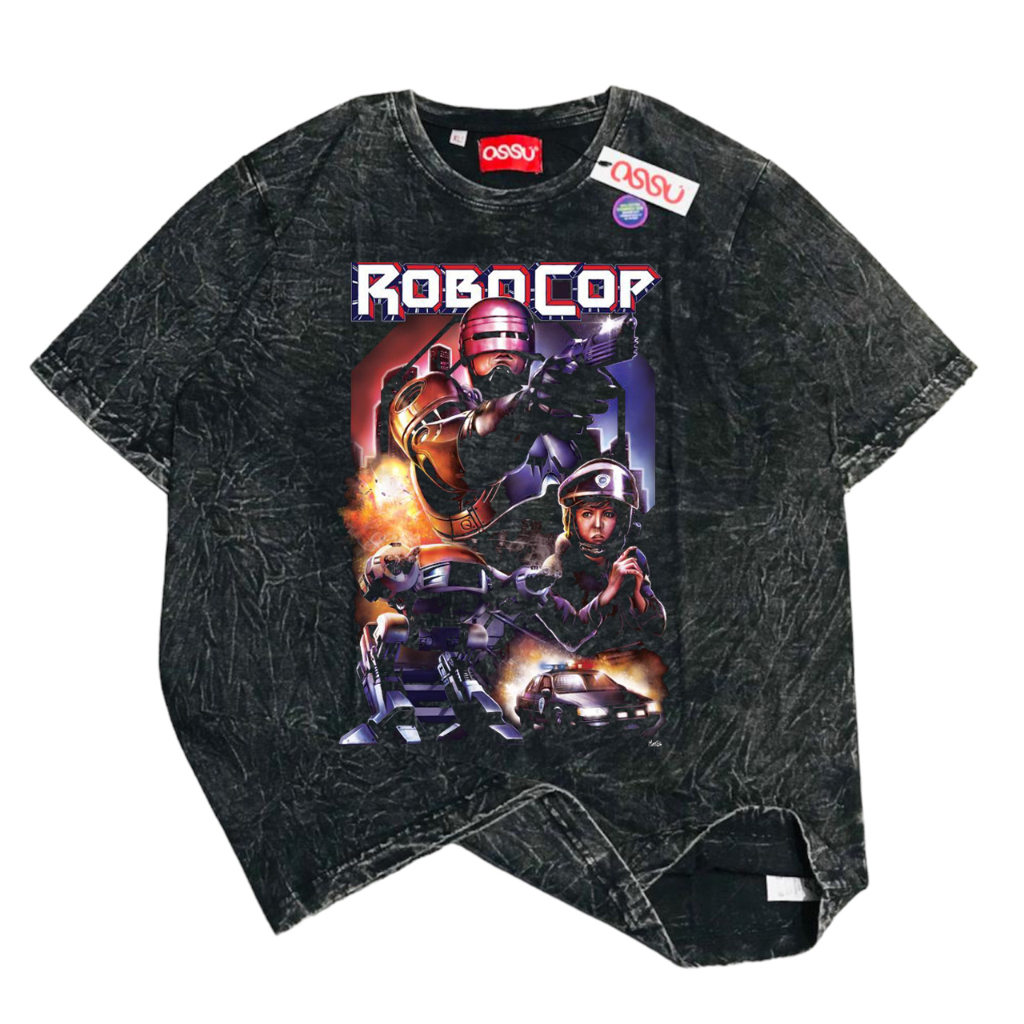 KAOS FILM VINTAGE MOVIE ROBOCOP BLACK WASHED TSHIRT