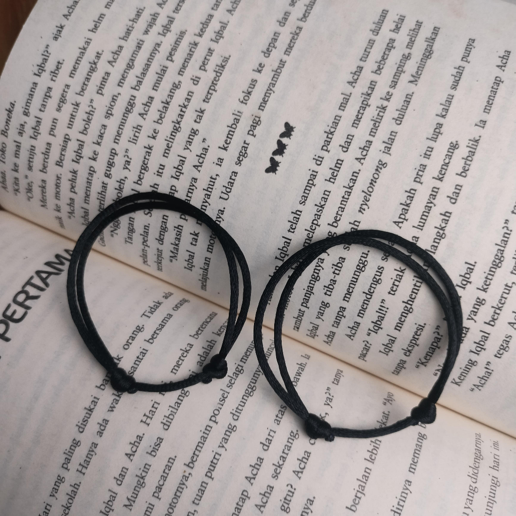 PROMO TERBARU GELANG HITAM POLOS/ GELANG COUPLE / GELANG POLOS/ SLIDING KNOT SIMPLE/GELANG PRIA