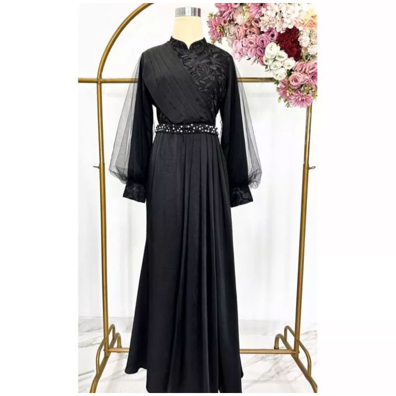 PRELOVED Gamis Wanita Gamis Brokat Tulle Mix Satin Premium Gamis Lebaran Syari Dan Lamaran Terbaru D