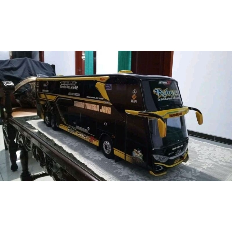 miniatur bus Stj telolet basuri full farisi lampu leed kelap kelip