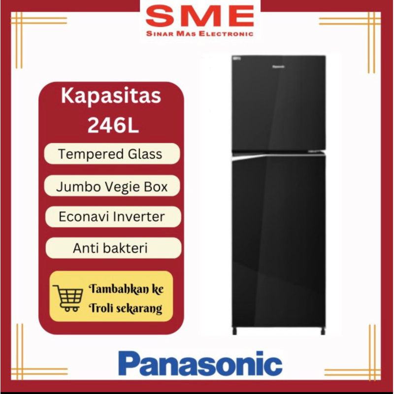 Lemari Es / Kulkas 2 Pintu PANASONIC 246L NR-BB258G-K