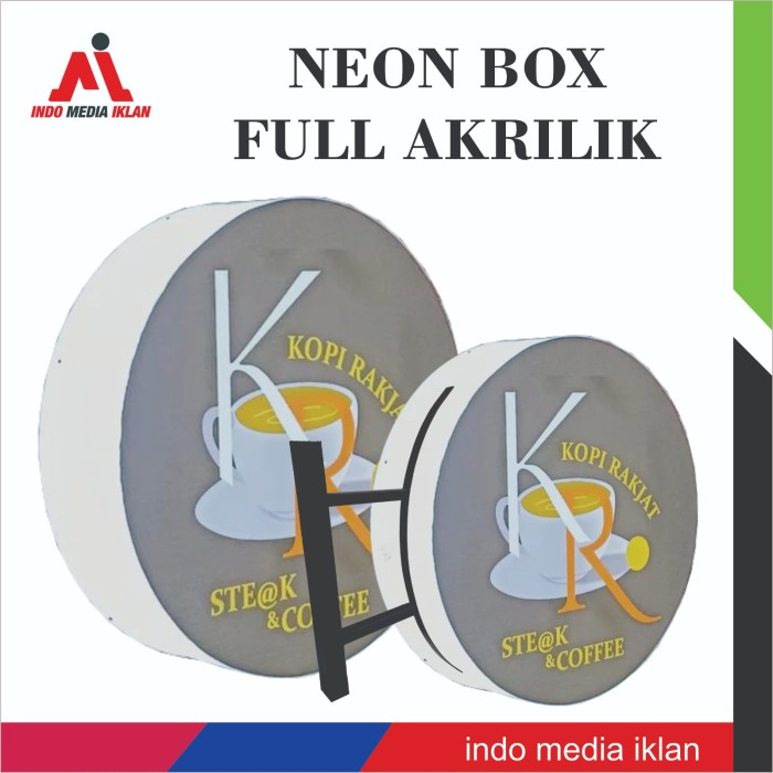 Neon box akrilik/neon box 2 sisi/neon box murah