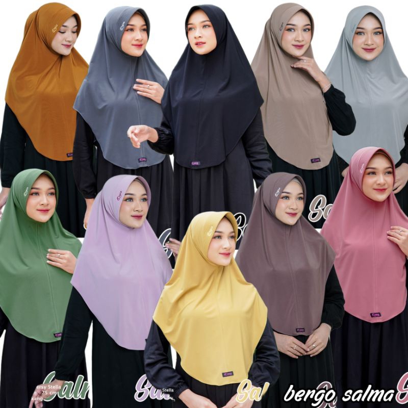 qeysa hijab/bergo daily oval polos Salma Qeysa / bergo jilbab oval polos Salma / bergo qeysa