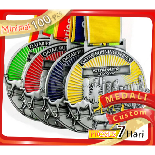 PAbrik medali logam custom zinc alloy meali funrun medali renang medali volly dan medali badminton d