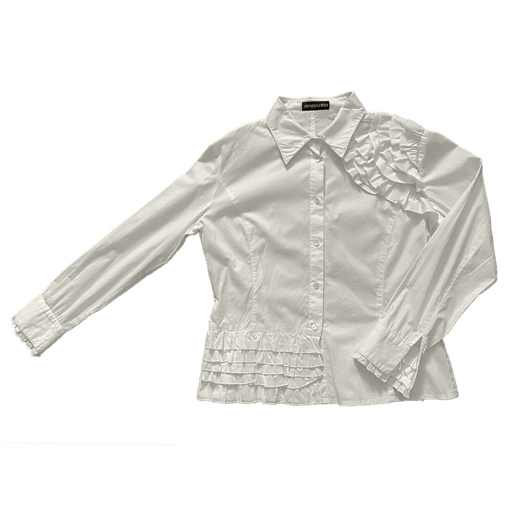 Kemeja Wanita Putih Unik