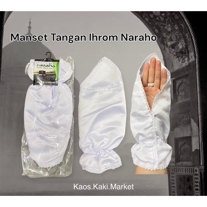 Manset Tangan Ihrom Wanita Naraho / Manset Haji Umroh Putih Tebal ( 1 pasang )