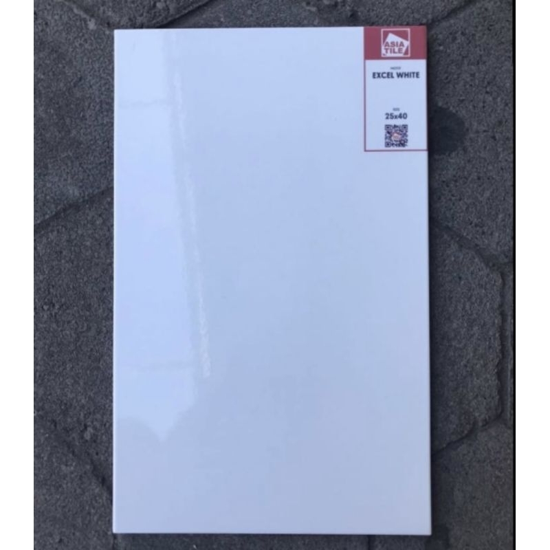 keramik dinding kamar mandi dapur rumah ASIA 25x40 EXCEL WHITE putih