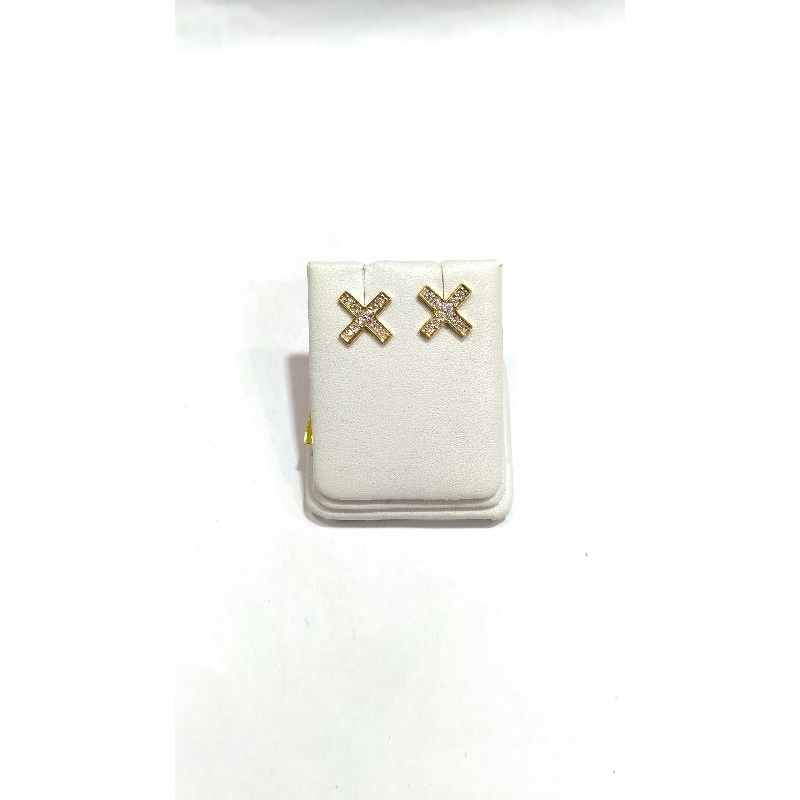 Anting Tusuk Cross Emas Kuning 700