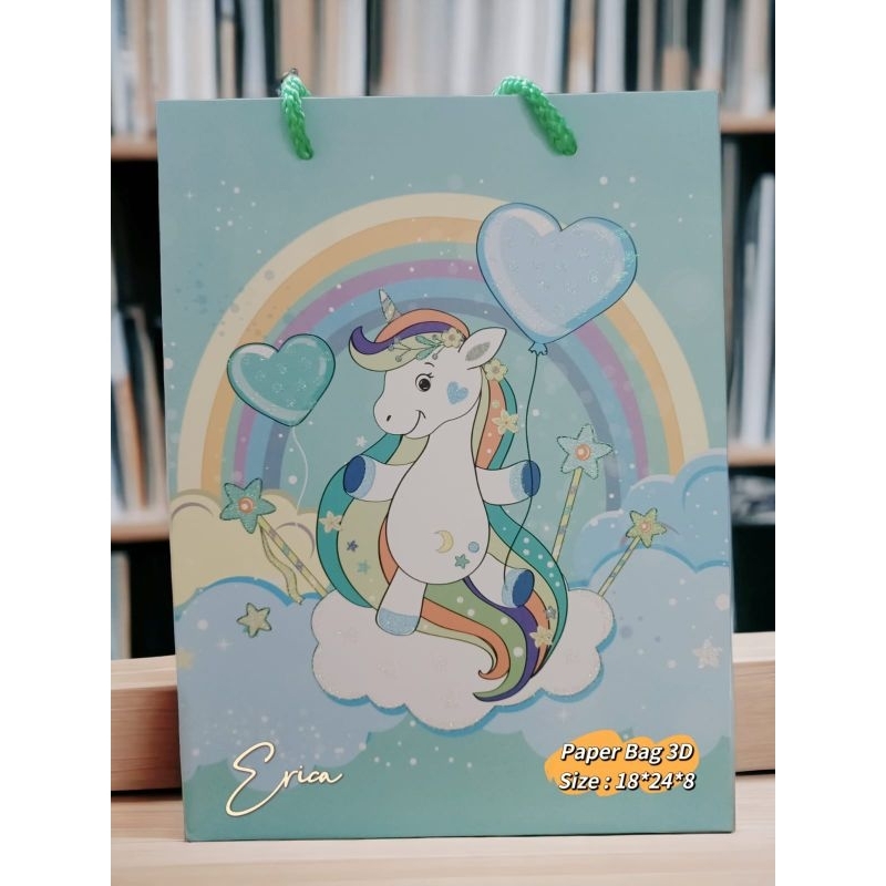 

paper bag 3D motif unicorn tosca