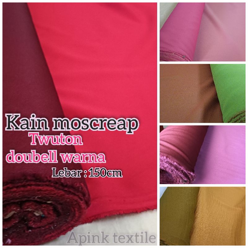 kain moscreap premium kain Moscreap doubel warna / Moscreap kulit jeruk baju kain gamis