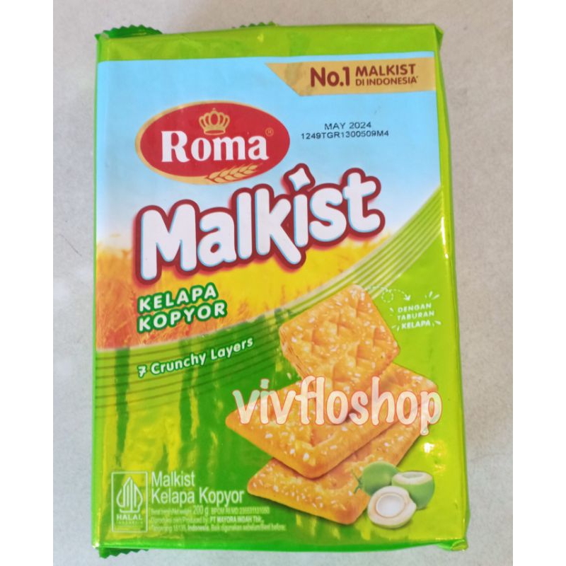 

Roma Malkist Kelapa Kopyor 200 gram, / Roma Kelapa Kopyor