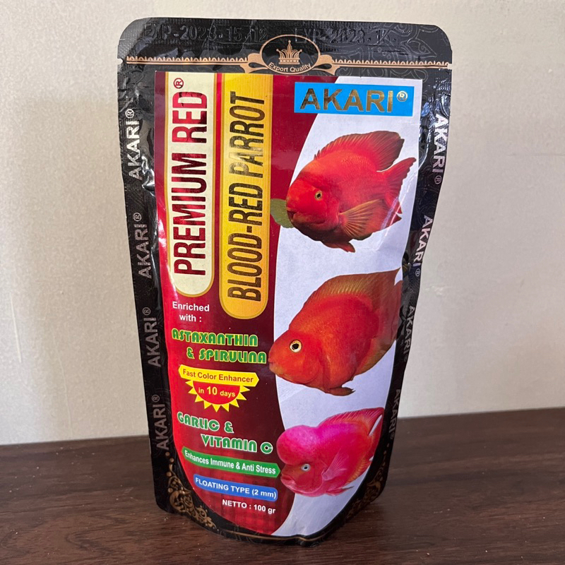 Akari Red Blood Parrot 100g Original Akari Untuk pakan Ikan Red parrot dan ikan louhan