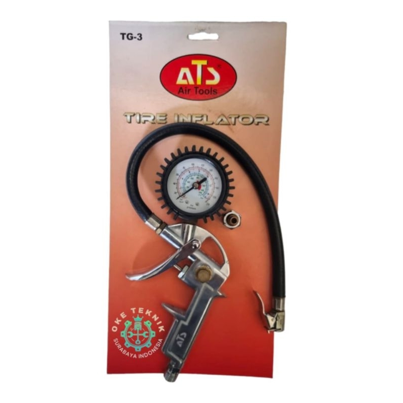 Alat Ukur Angin Tekanan Ban ATS Tyre inflator Preasure gauge 3 in 1 isi angin ban mobil motor