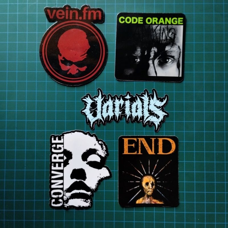 

5 PCS SEPAKET Sticker Pack Band Metallic Hardcore/Hybrid/Modern HC (Converge Varials End Code Orange Vein fm)