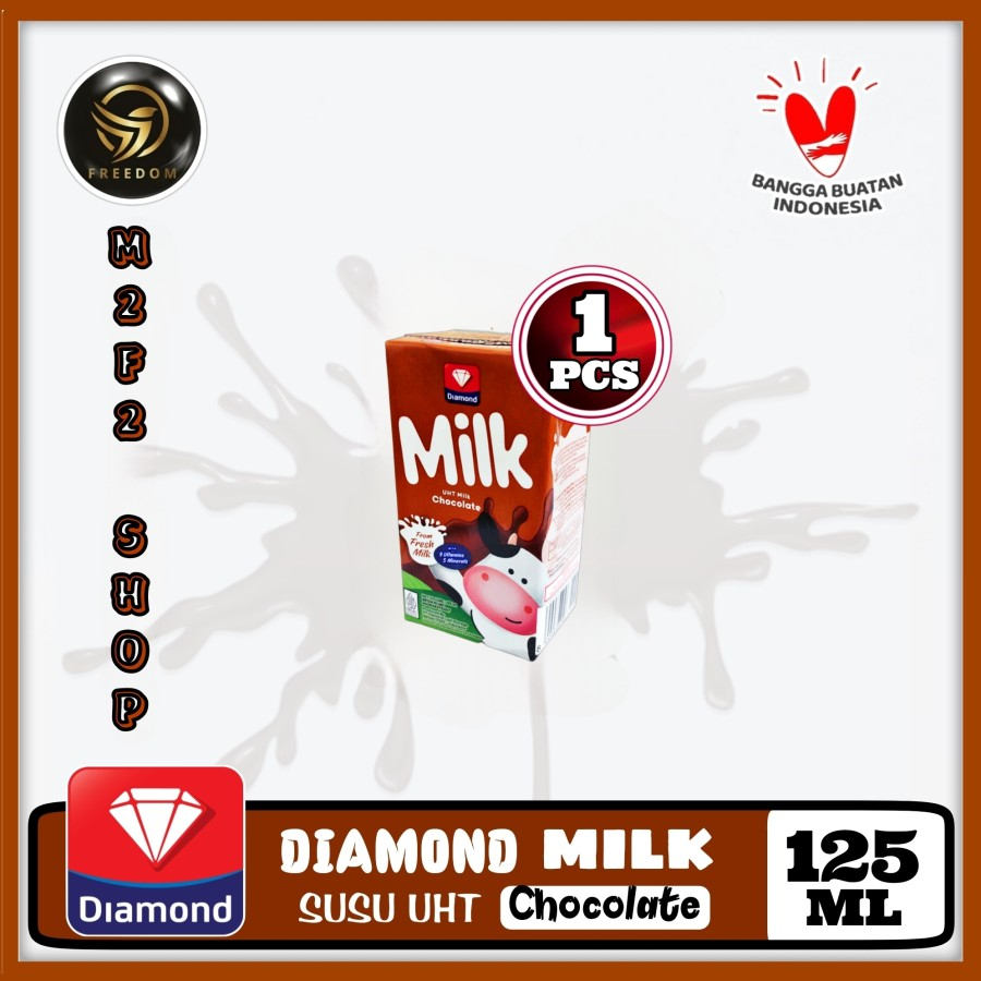 

DIAMOND Milk Susu Kotak UHT Chocolate | Rasa Cokelat - 125 ml (Kemasan Satuan)