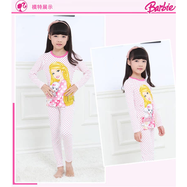 LNR Shop Girls Pajamas Series Barbie Piyama untuk Anak Perempuan dengan Tema / Motif Boneka Barbie 1