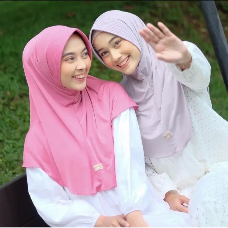 HIJAB BERGO HAMIDAH SIZE S M L DEWASA HIJAB INSTAN JERSEY PREMIUM (menutup dada) label akrilik by qinara moslem wear