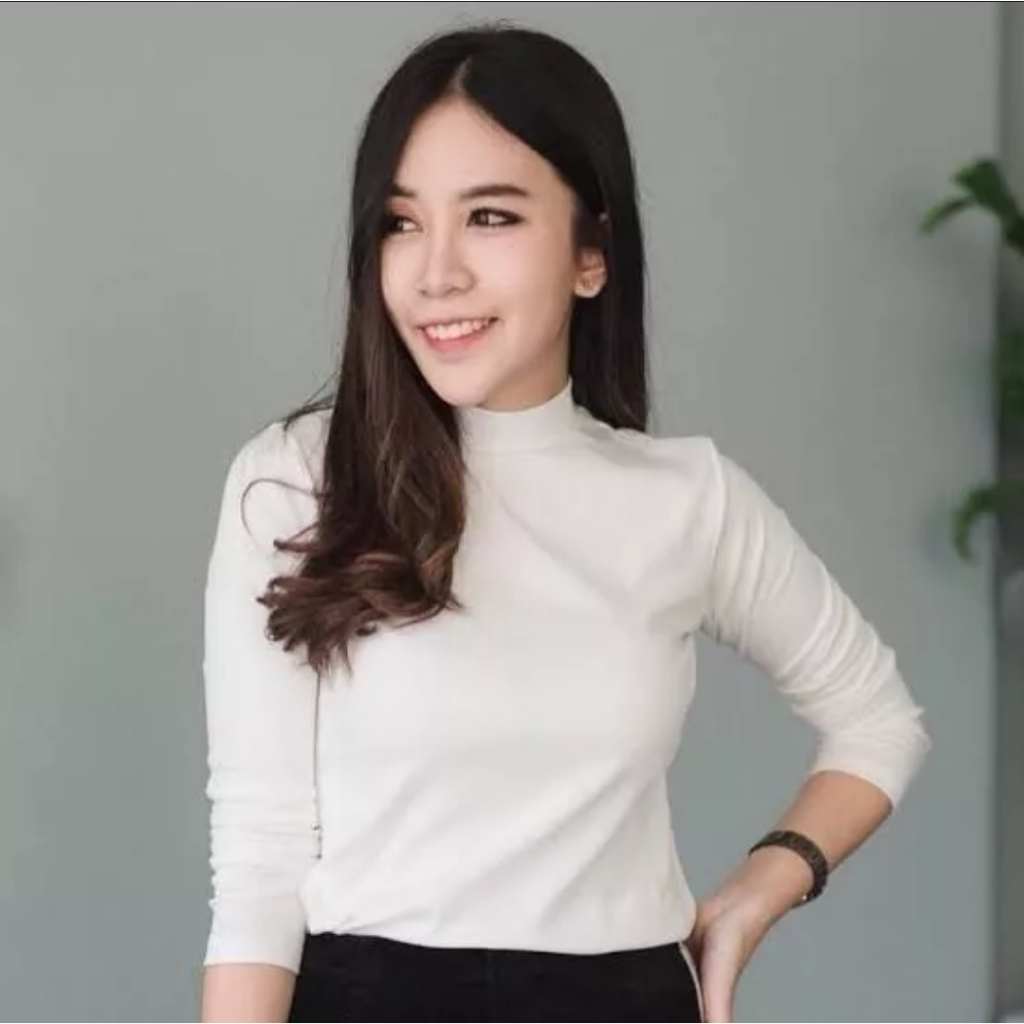 Manset Lengan Panjang Turtleneck - Manset Leher Tinggi - Manset Lengan Panjang Wanita