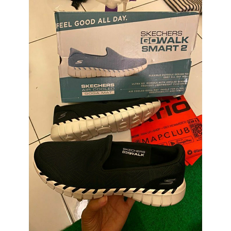 SKECHERS Go walk Smart 2 warna Hitam Sz 37,5/24,5 cm