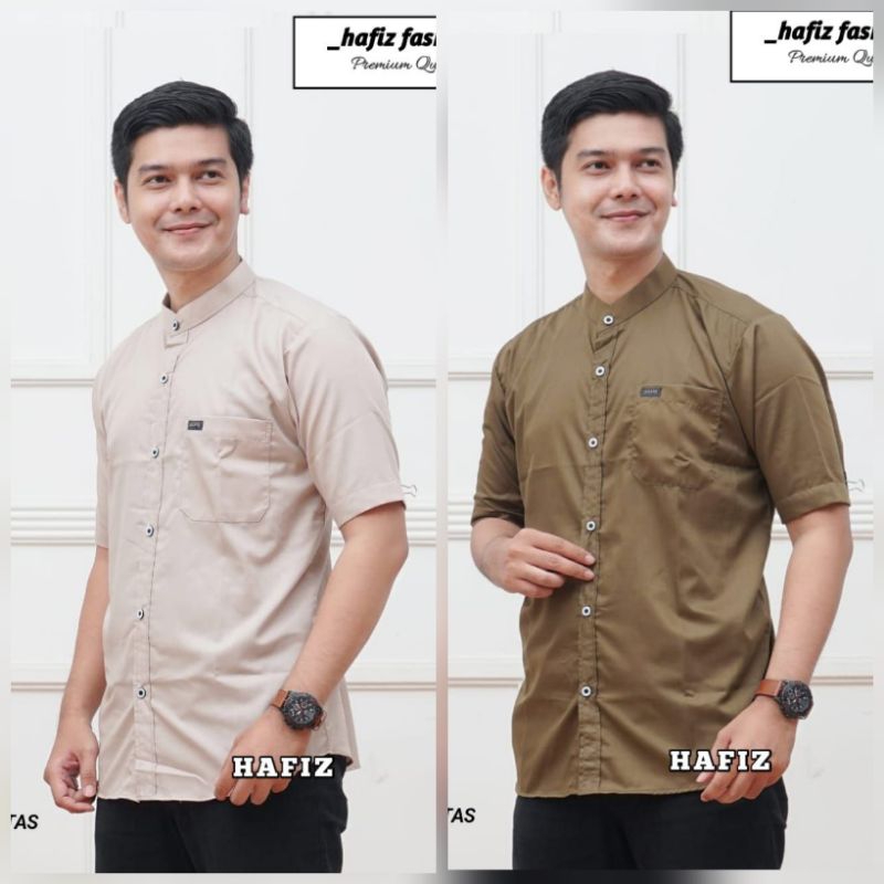 Baju koko pria polos lengan pendek Toyobo import