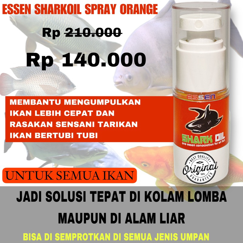 ESSEN MANCING SHARKOIL ORANGE SPRAY ORIGINAL RAJANYA ESSEN GALATAMA,HARIAN,LAUT,LOMBA