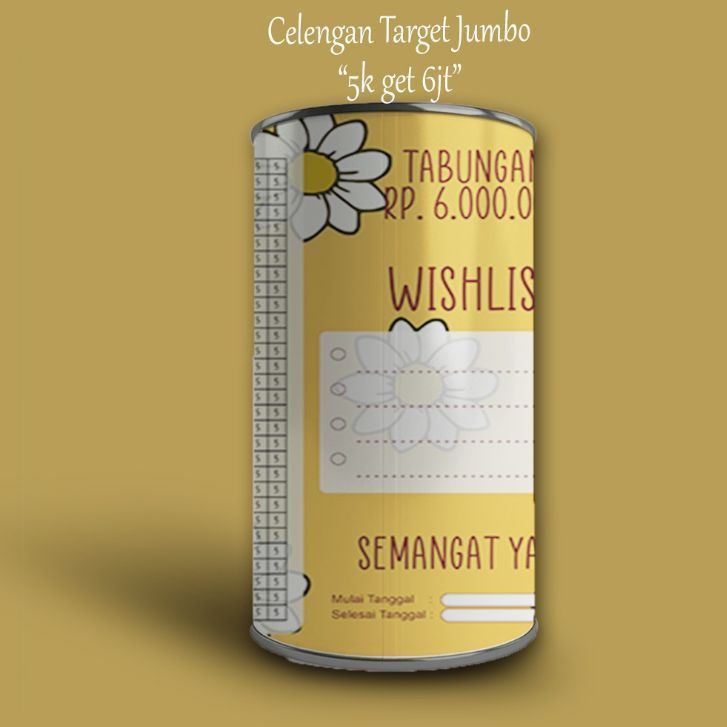 UKURAN JUMBO CELENGAN TABUNGAN CELENGAN TARGET VIRAL 5K TARGET 6 JUTA