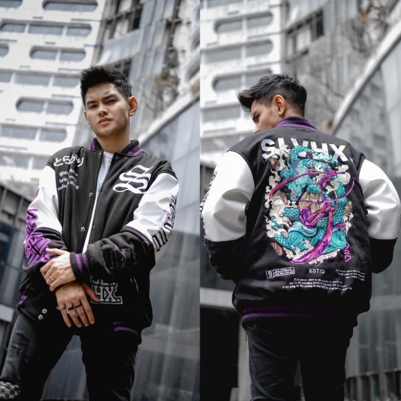 Jaket Baseball Varsity Salvio Hexia Full Bordir Premium